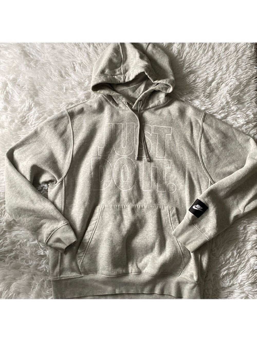 Nike light gray logo hoodie